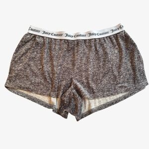 Juicy Couture Women's Grey Velour Rhinestone Logo Sleepwear Shorts Size L